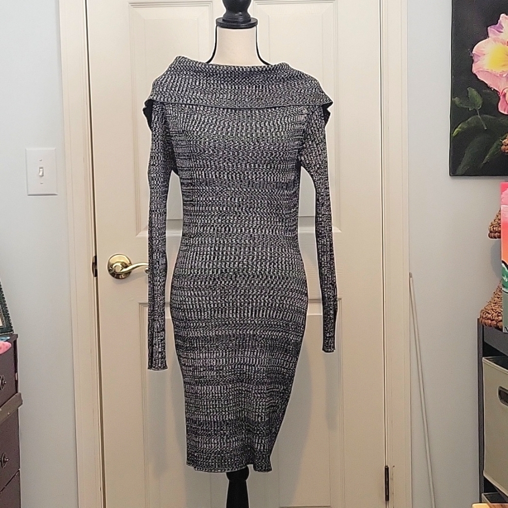 Say What? Cowel Neck, Sweater Dress, Size Large.